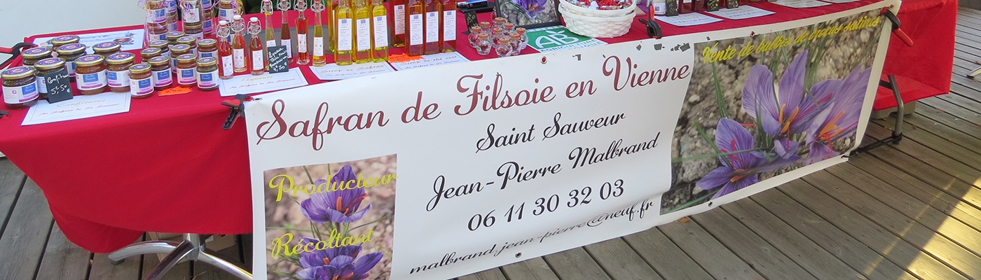 Vente de produits sur les marchés - Safran de Filsoie en Vienne